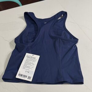 Nulux Racerback Cropped Run Tank - Navy Blue-size 4 NWT